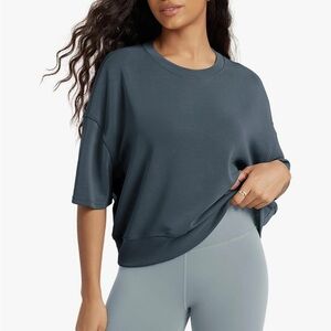 Women's Relaxed Fit Top - Dark Gray/Navy
